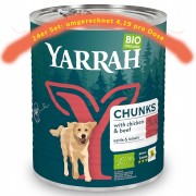 24er-SET Bio Bröckchen mit Huhn und Rind 820g Hund Nassfutter Yarrah