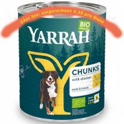 24er-SET Bio Bröckchen mit Huhn 820g Hund Nassfutter Yarrah
