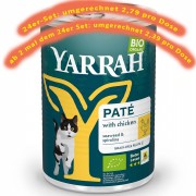 24er-SET Bio Pate Huhn 400g Katze Nassfutter Yarrah
